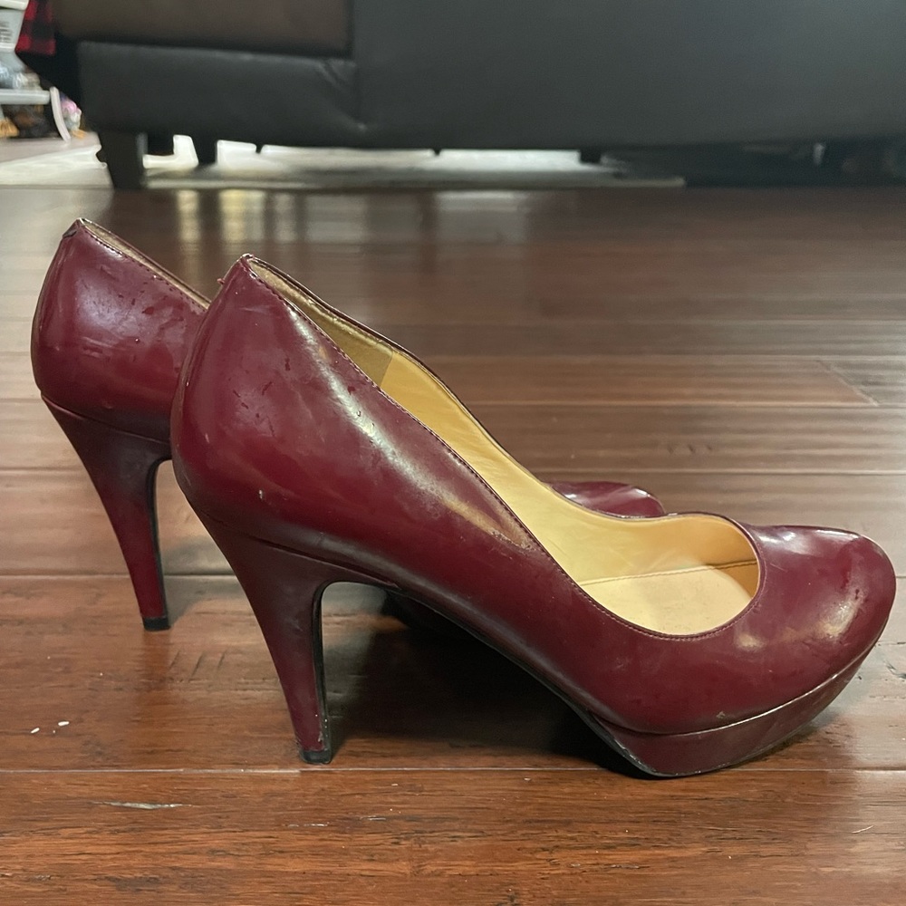 Marc Fisher Burgundy Platform Heel